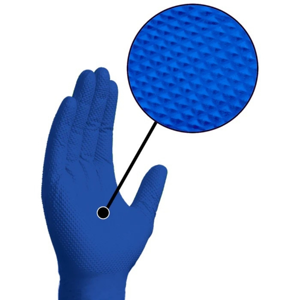 Blue Daimond Textured Nitrile Gloves